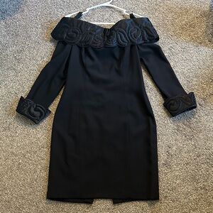 Elegant Vintage A.J. Bari - Black Off-Shoulder Dress